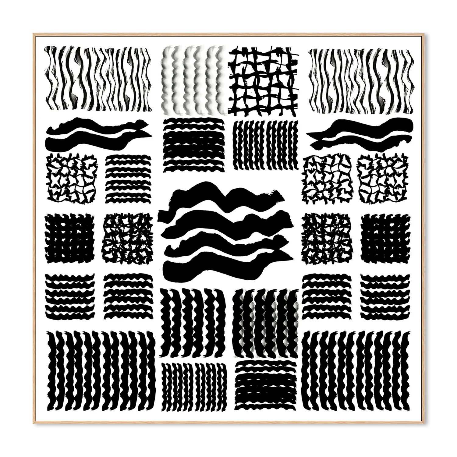 Black and White Squiggle Grid, Style A - Image 4