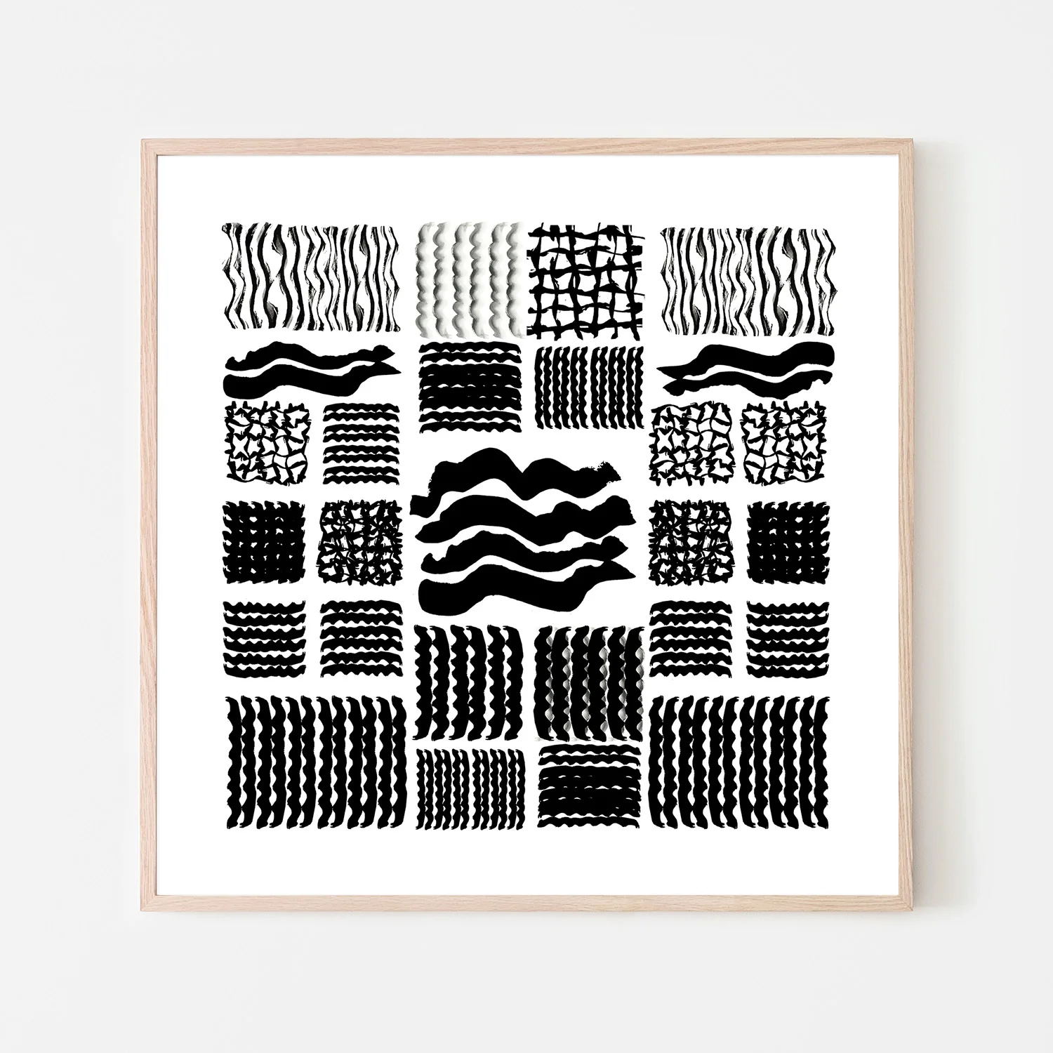 Black and White Squiggle Grid, Style A - Image 6
