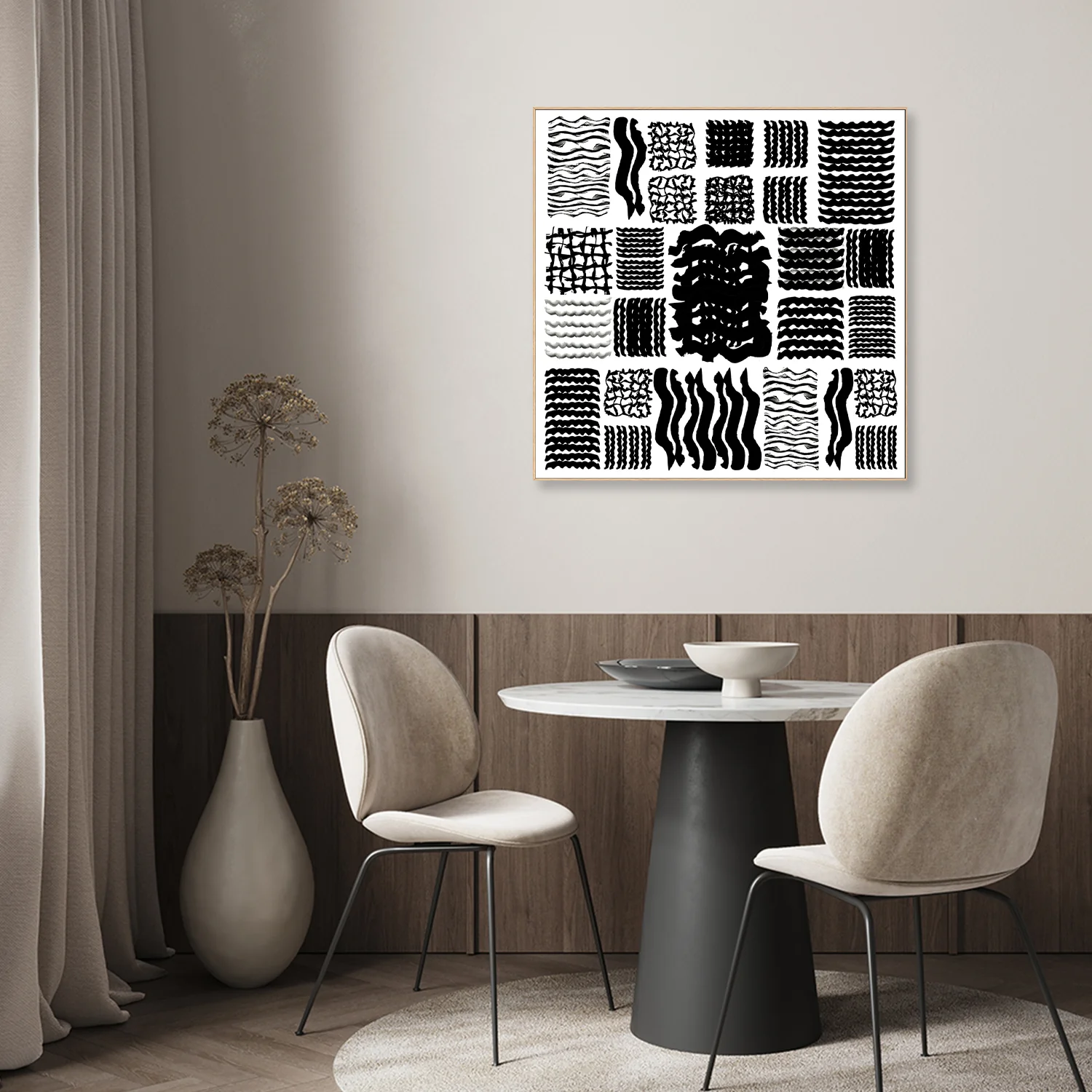 Black and White Squiggle Grid, Style B - Image 7