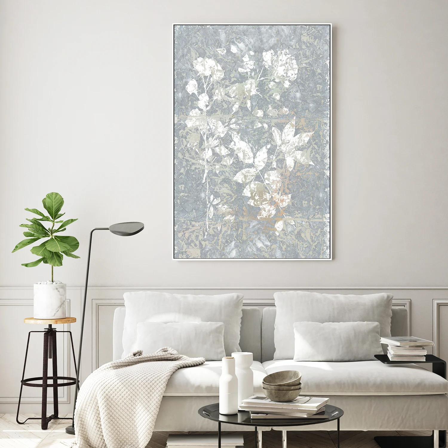 Botanical White Textured Floral, Style 2 - Image 7