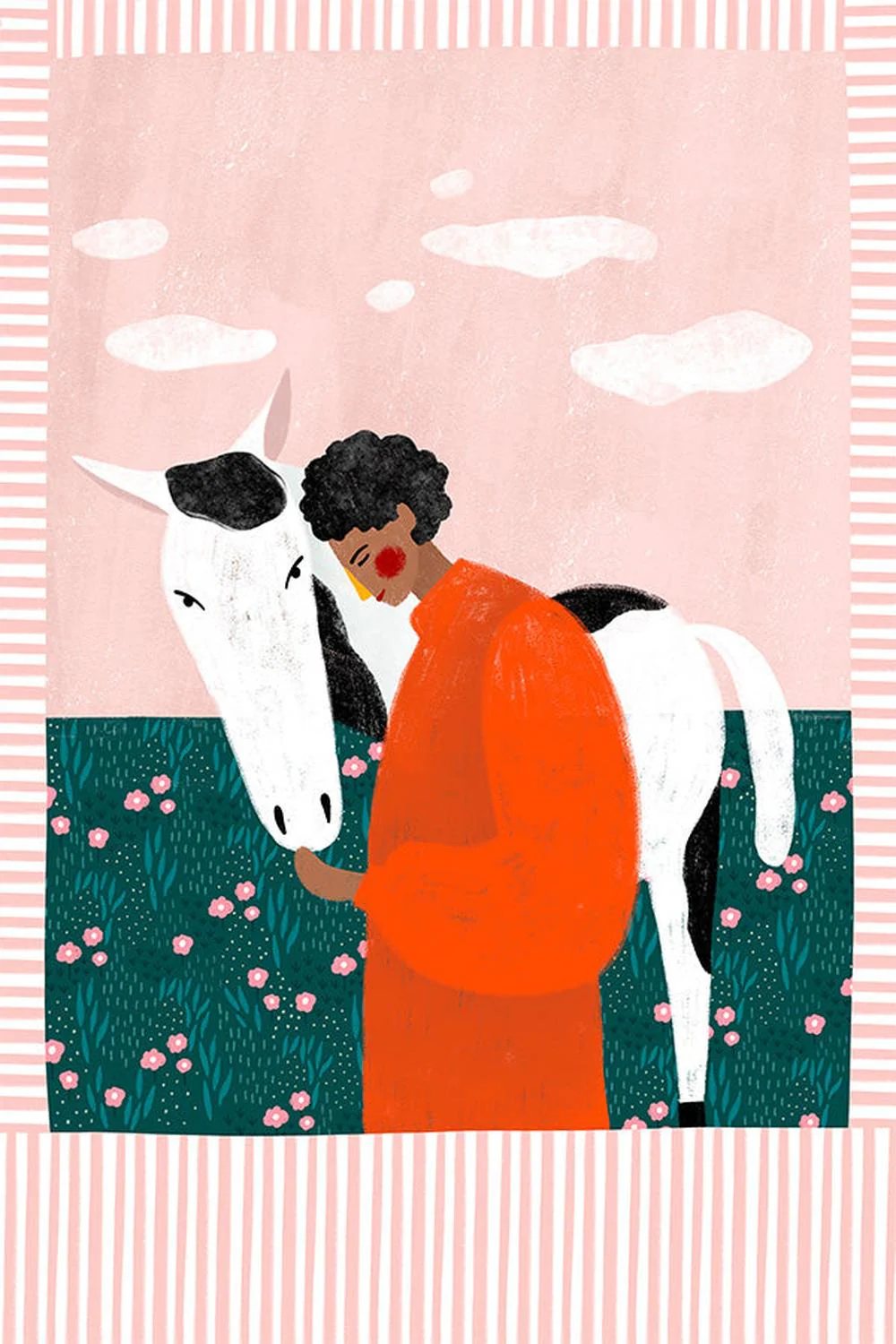 Vibrant Girl and Horse