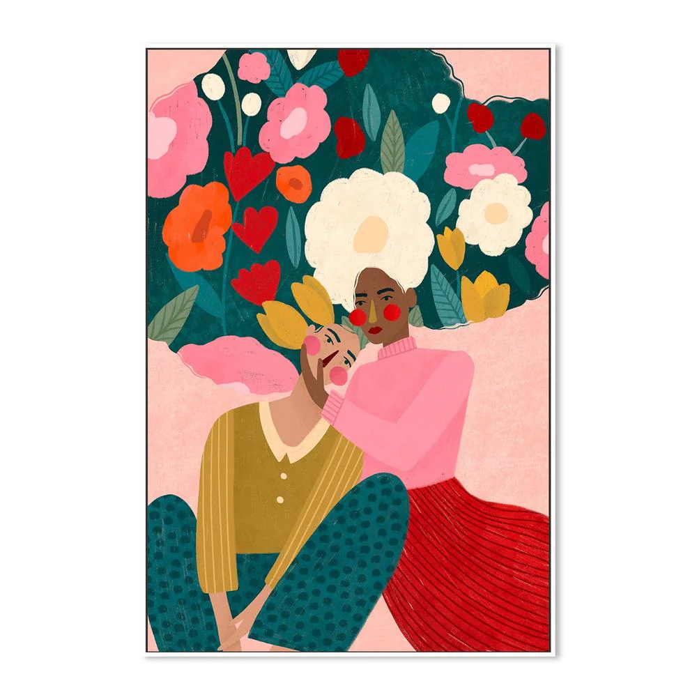 Embracing Couple In Floral Embrace - Image 5