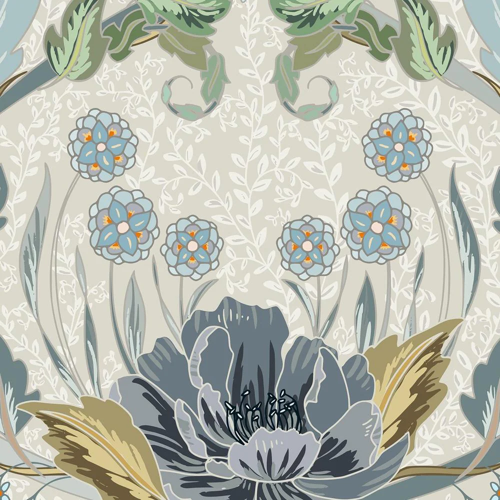 Floral Heritage Morris hazy blue pattern - Image 3