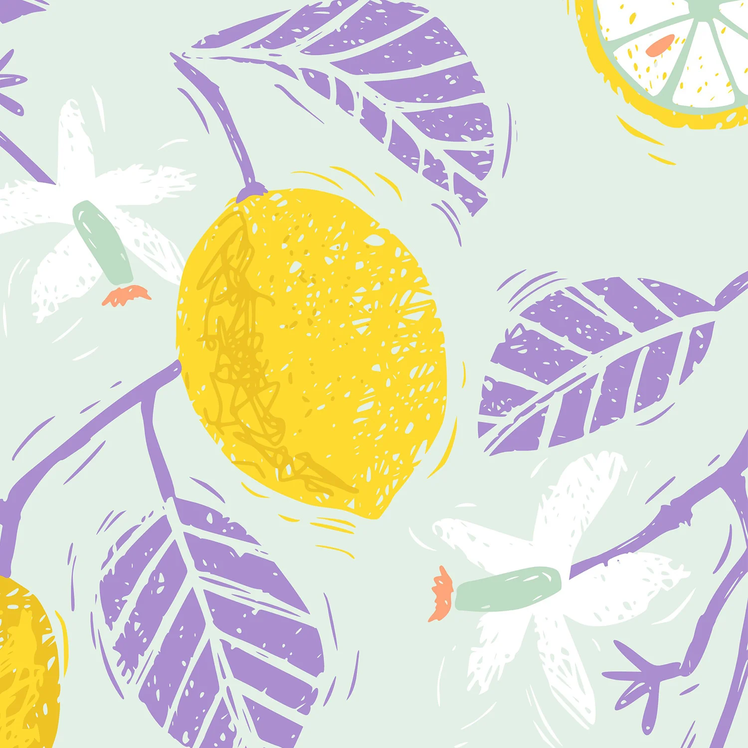 Yellow Lemons with Purple Leaves - Image 4