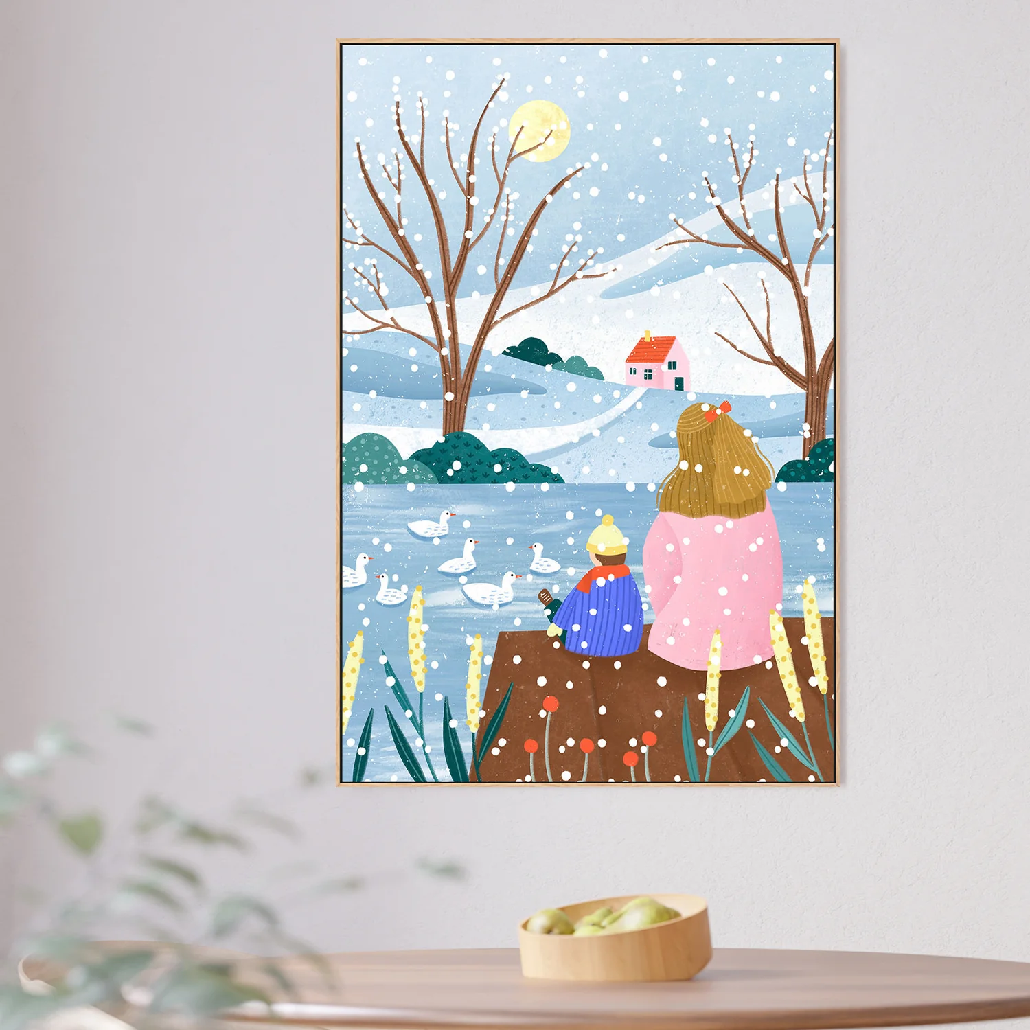 Mother and Child At Winter Lake - Image 2