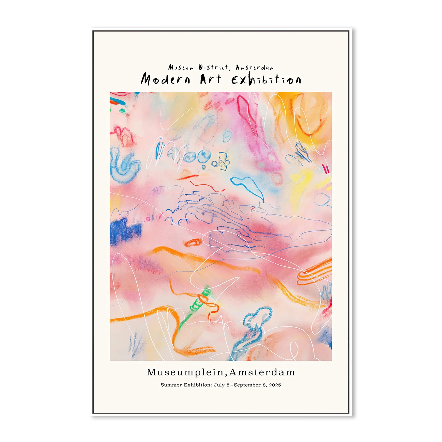 Modern art gallery (pink abstract) - Image 5