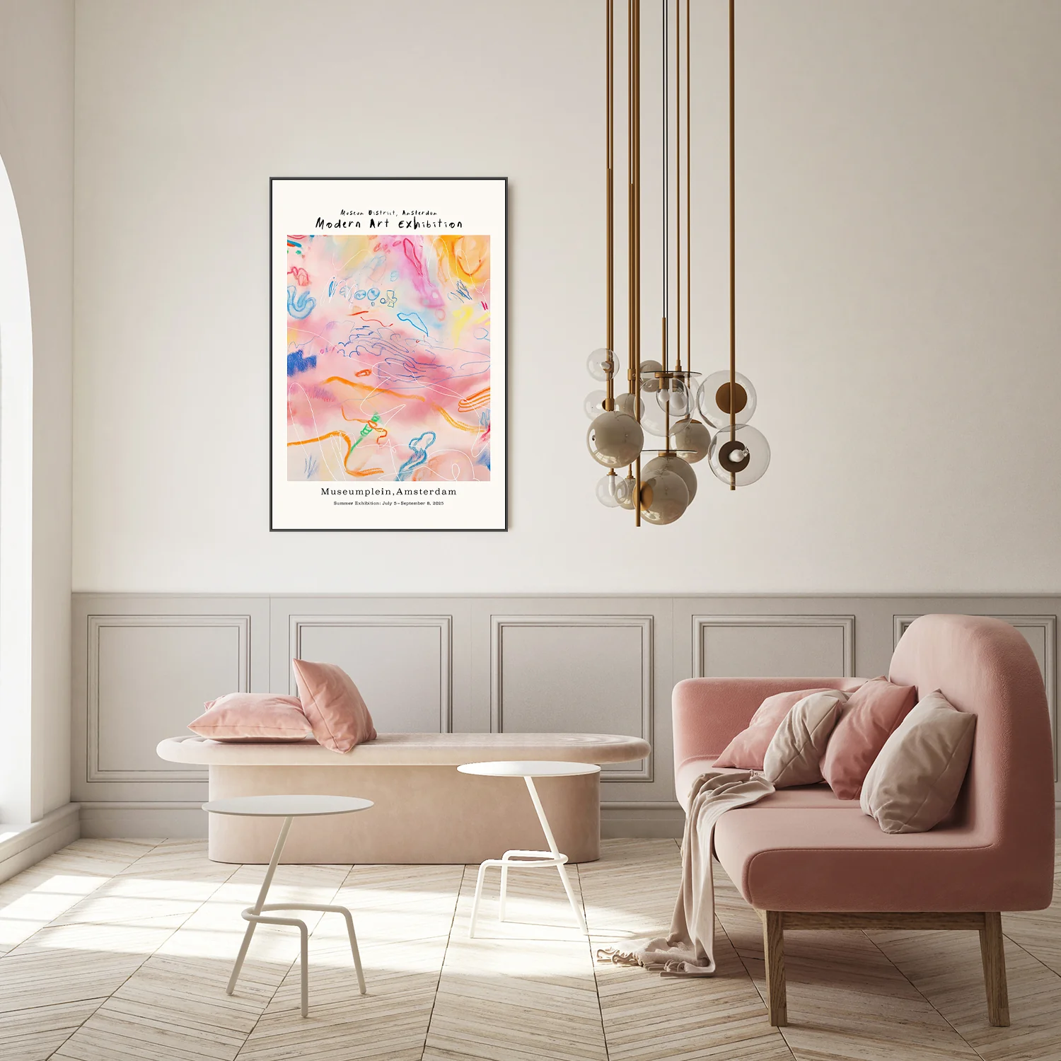 Modern art gallery (pink abstract) - Image 7
