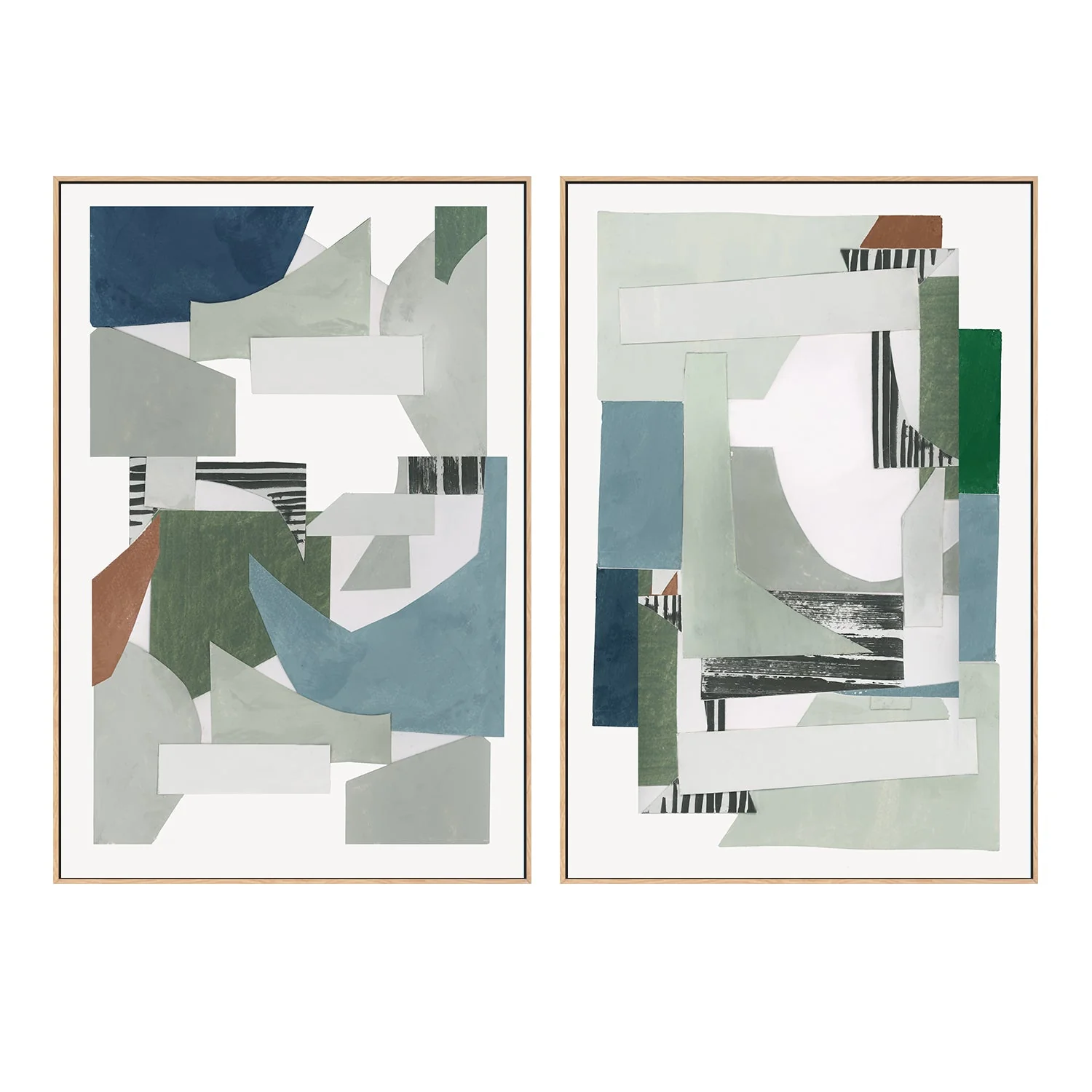 Blue Green Abstract Jugs , Style A & B , Set Of 2 - Image 4