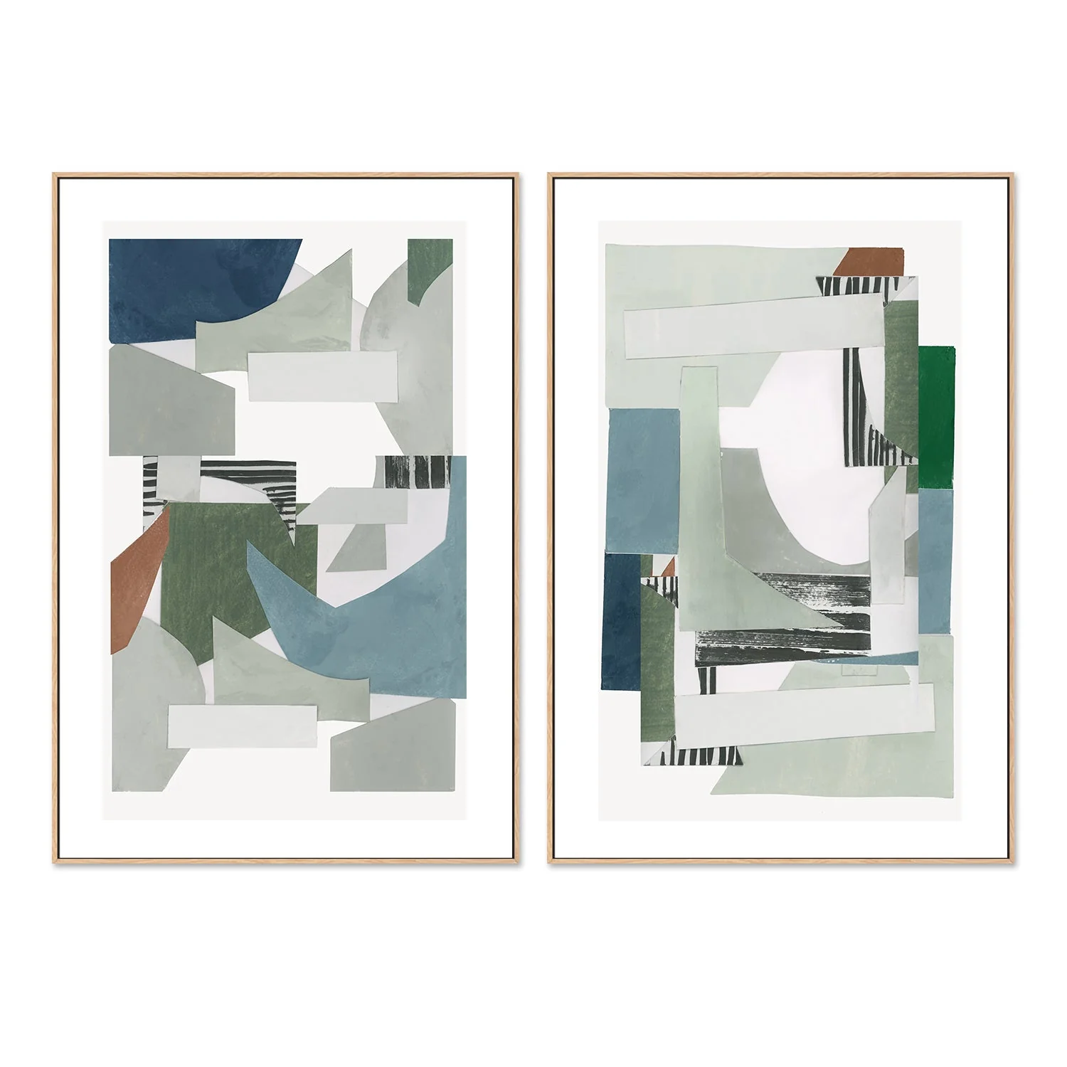 Blue Green Abstract Jugs , Style A & B , Set Of 2 - Image 6