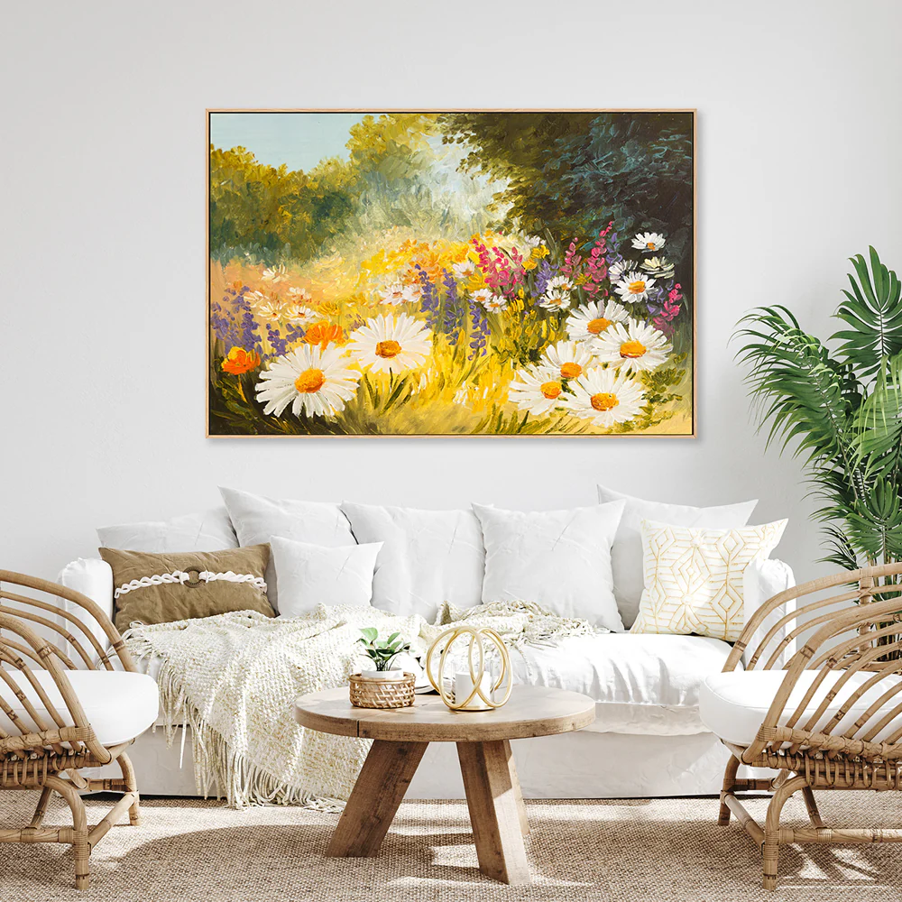 A Field of Daisies, Style A, Hand-Painted Canvas - Image 2