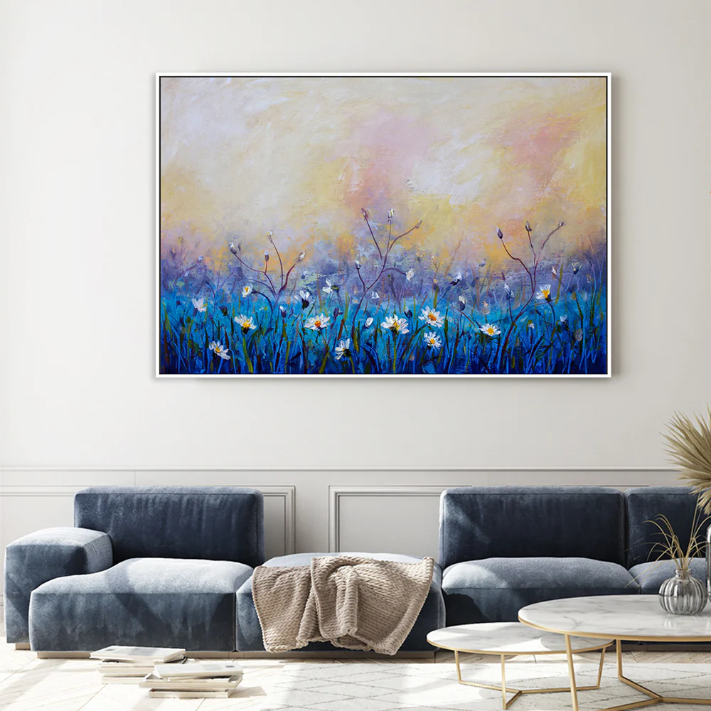 A Field of Daisies, Style C, Hand-Painted Canvas - Image 2
