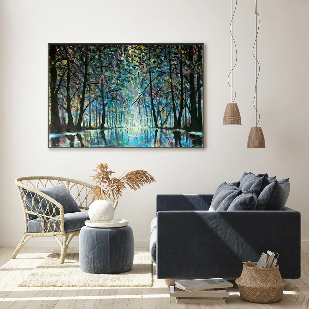 A Forests Reflection, Style B, Hand-Painted Canvas - Image 2