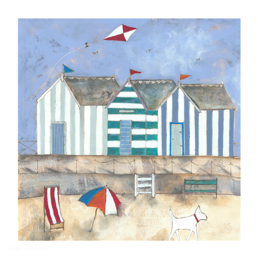 A Gust Of Wind And The Ball Blew Away, Mixed Media on Paper, 39 x 39 cm, By Louise O’Hara , Original Artwork