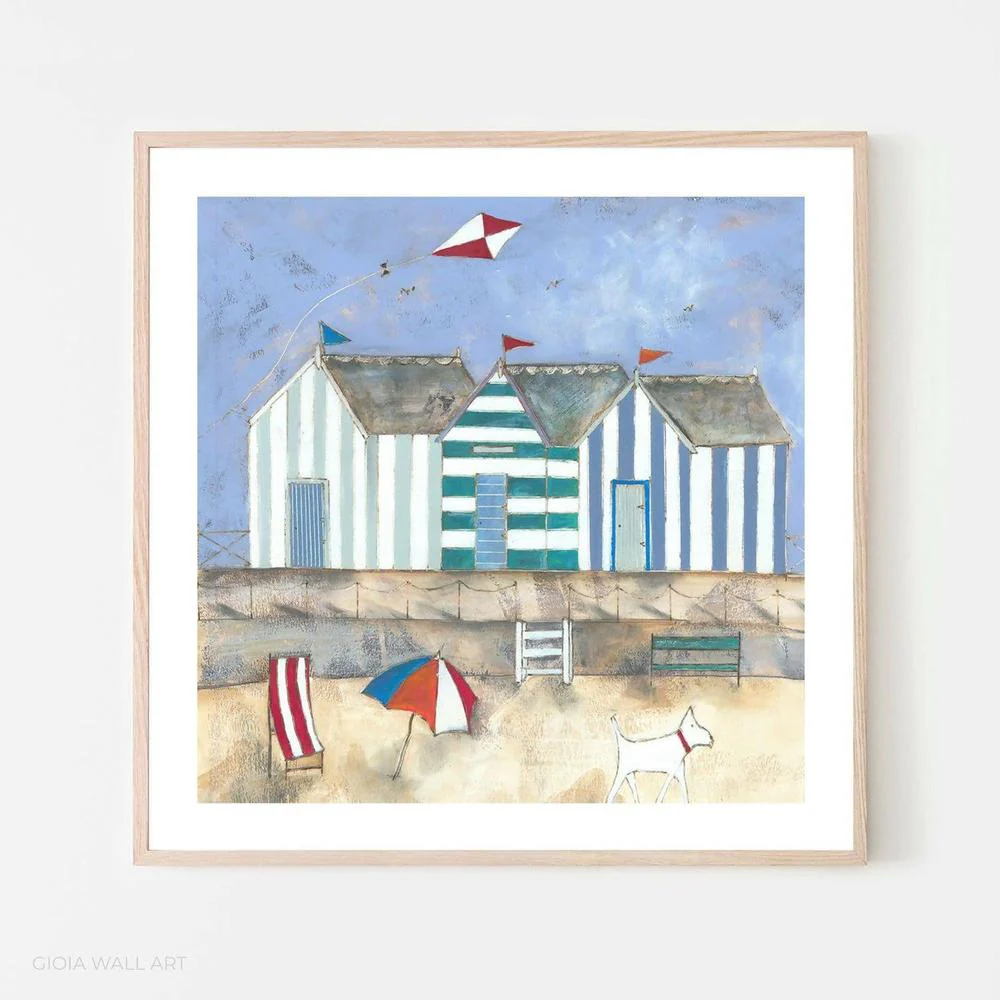 A Gust Of Wind And The Ball Blew Away, Mixed Media on Paper, 39 x 39 cm, By Louise O’Hara , Original Artwork - Image 2