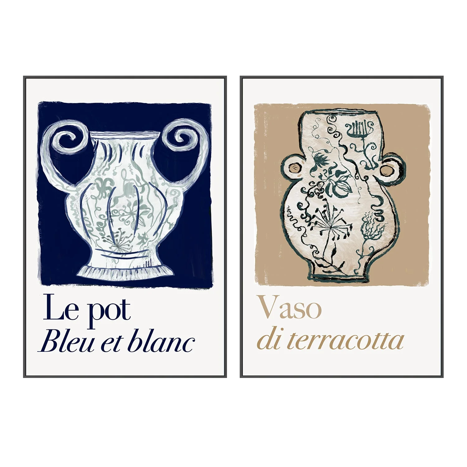 Le Pot Bleu et Blanc , Set Of 2 - Image 3