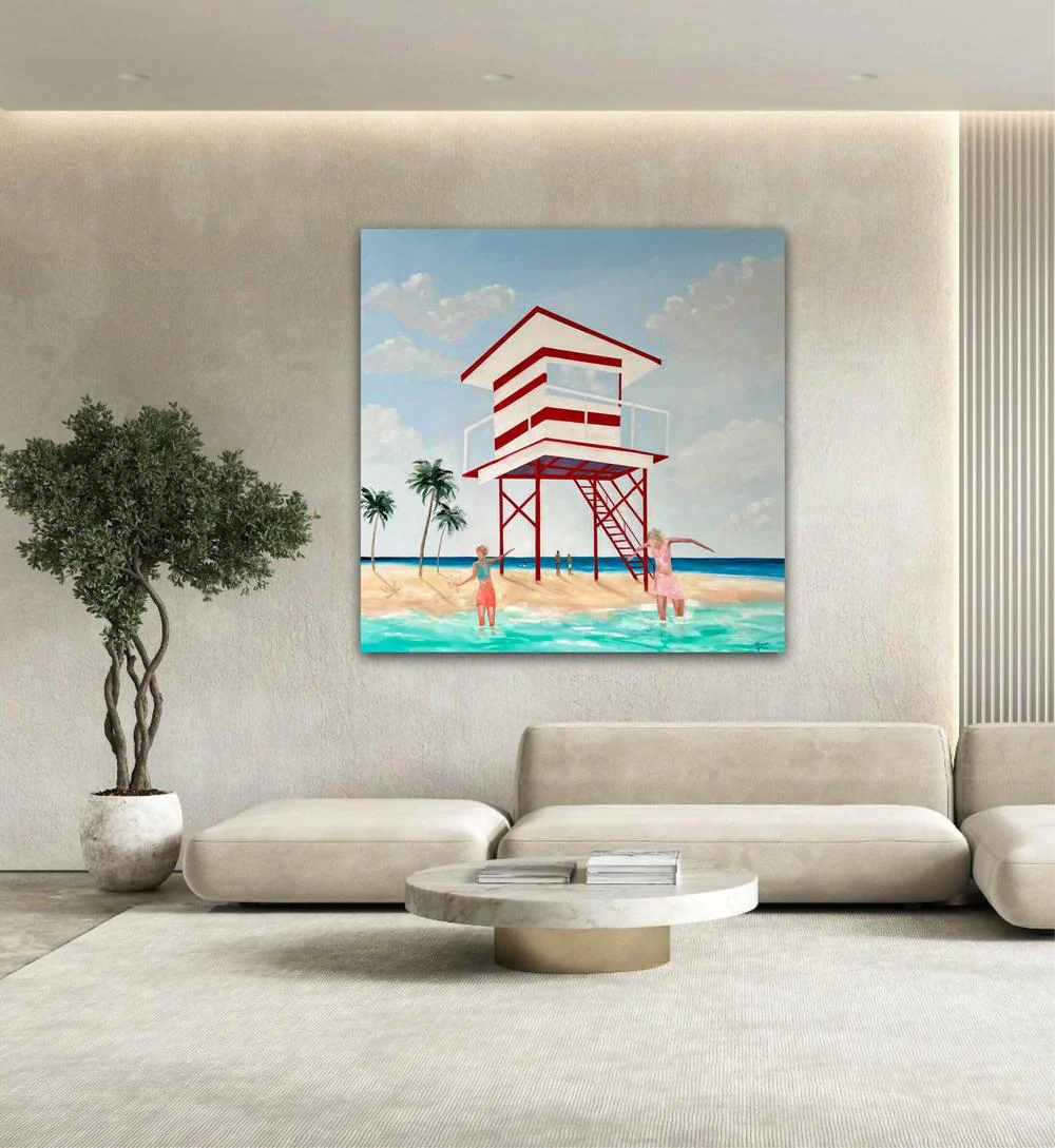A Little Dip In The Ocean, Original Hand-Painted Canvas By Meredith Howse - Image 2