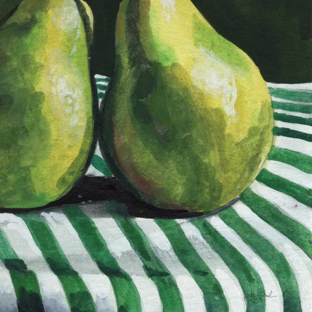 A Pair of Pears On Tablecloth - Image 11