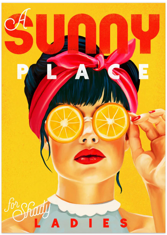 A Sunny Place For Shady Ladies Orange Pinup Art - Image 11
