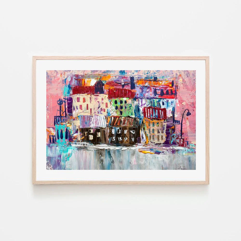 A Village of Colour, Hand-Painted Canvas - Image 6