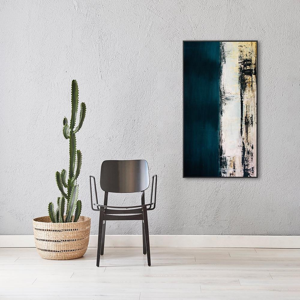 Abstract Art, Blue, Grey And Black, Hand-Painted Canvas - Image 3