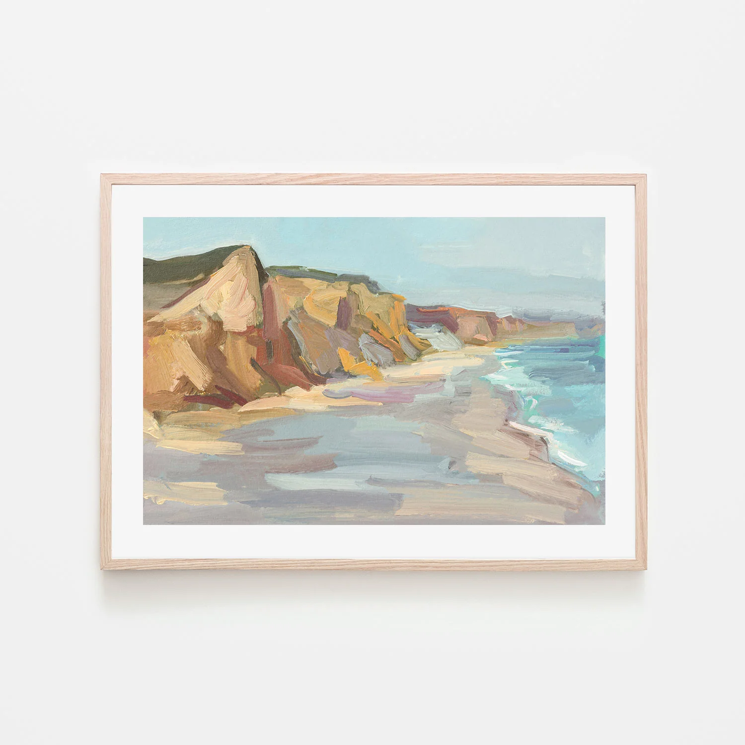 Abstract Beach In Muted Colours , Hand-painted Canvas - Image 6