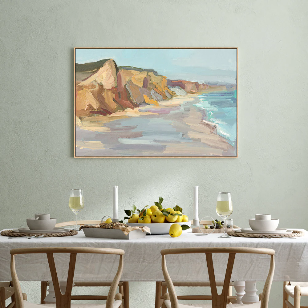 Abstract Beach In Muted Colours , Hand-painted Canvas - Image 8