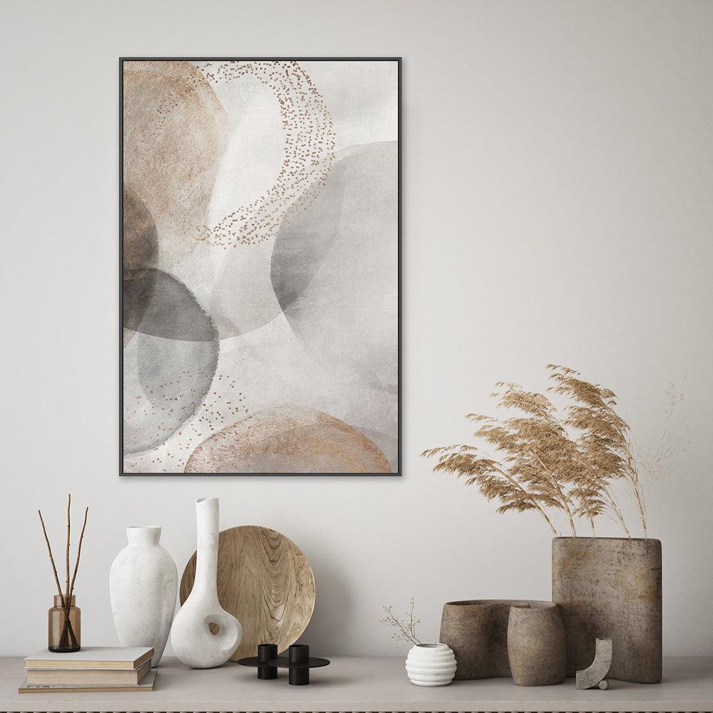 Abstract Circles Grey Gold - Image 2