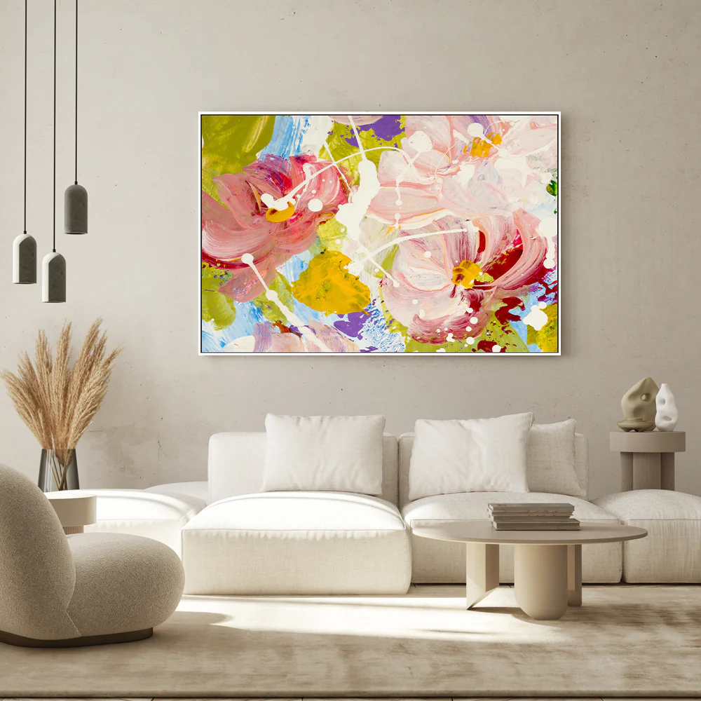Abstract Flower Garden, Style B , Hand-Painted Canvas - Image 2