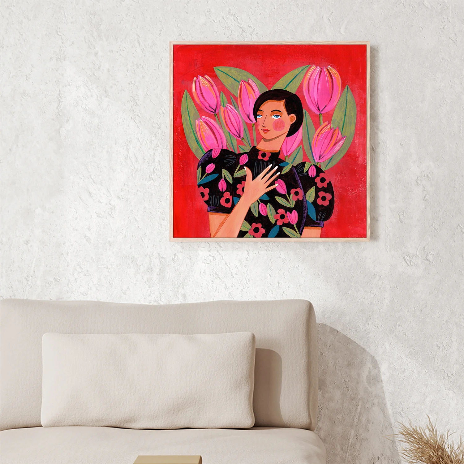 Abstract Modern Portrait Woman with Tulips - Image 9