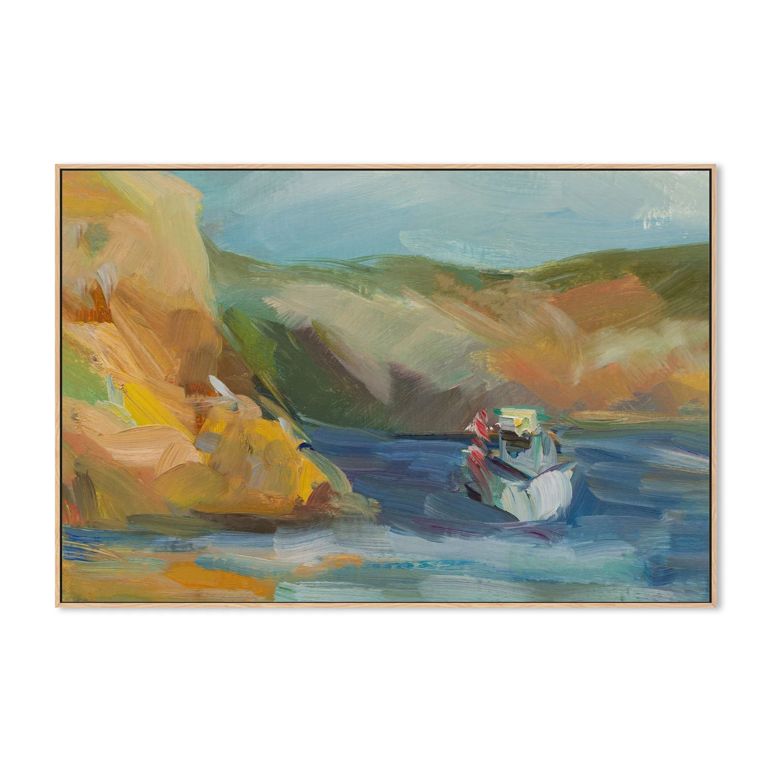 Abstract Mountainous Landscape , Hand-painted Canvas - Image 4
