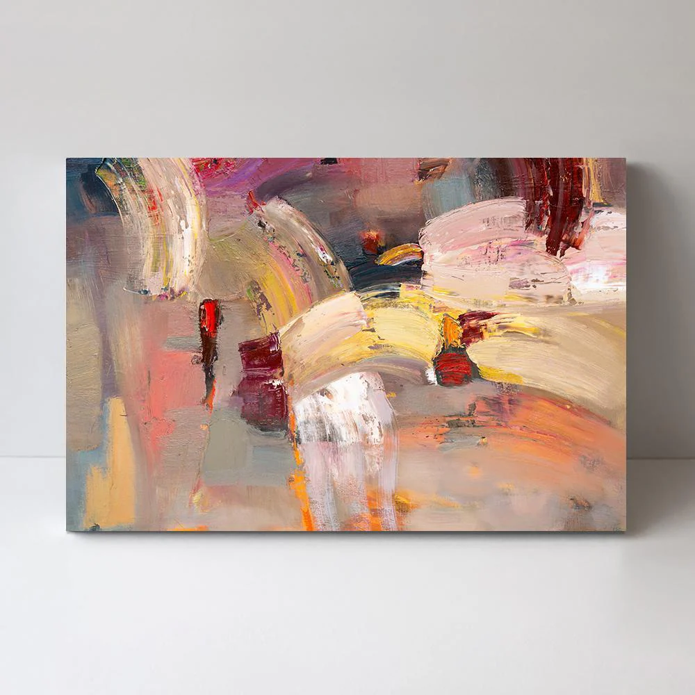 Abstract Ruby Rose, Hand-Painted Canvas - Image 3
