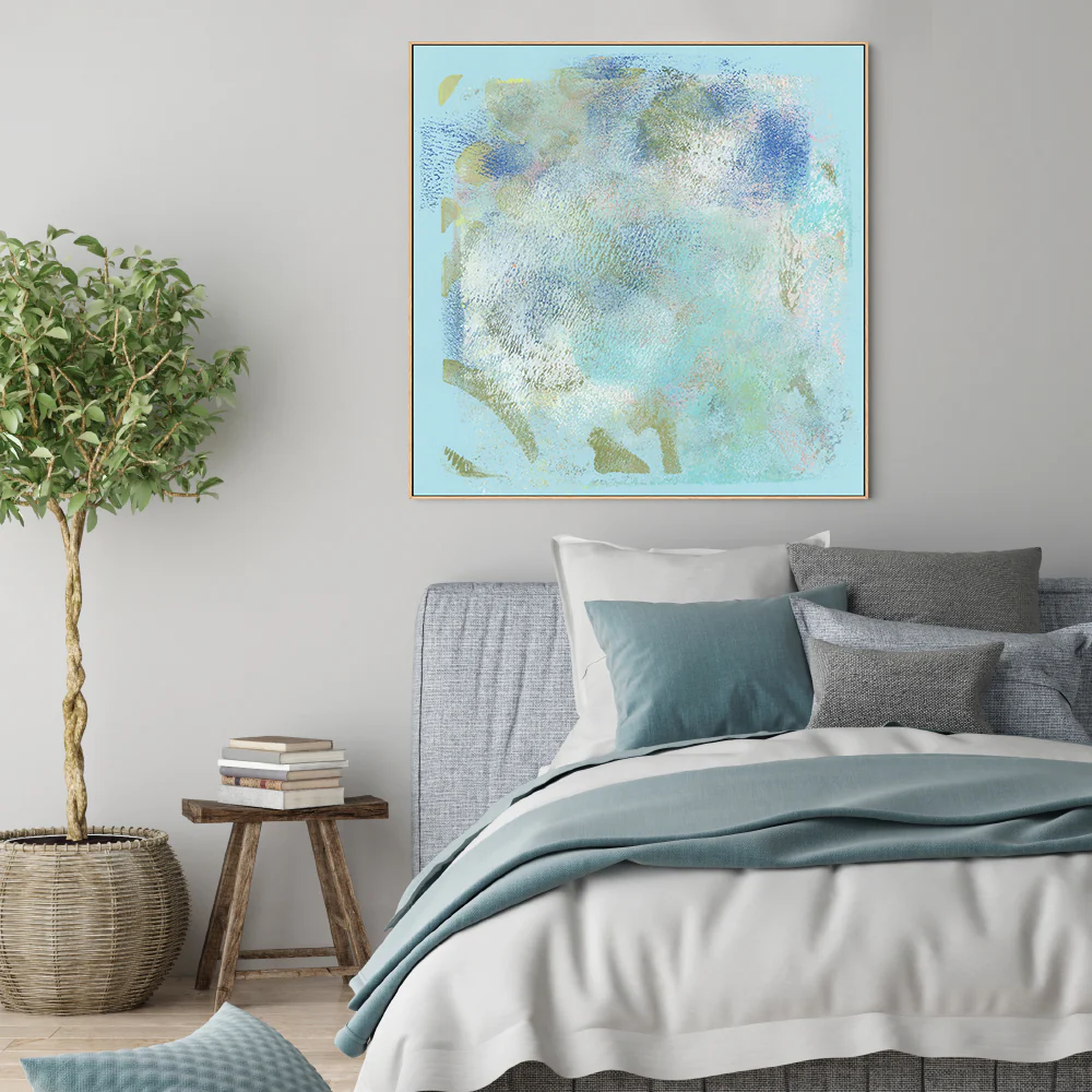 Aqua Mist , Hand-Painted Canvas - Image 7