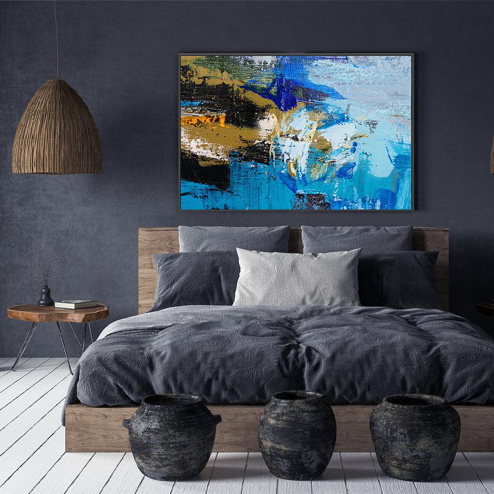 Array of Blue , Hand-painted Canvas - Image 2