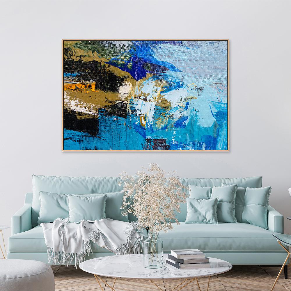 Array of Blue , Hand-painted Canvas - Image 7