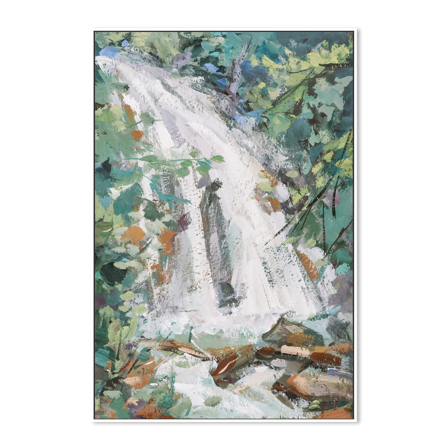 Autumn Waterfall , Hand-painted Canvas - Image 5