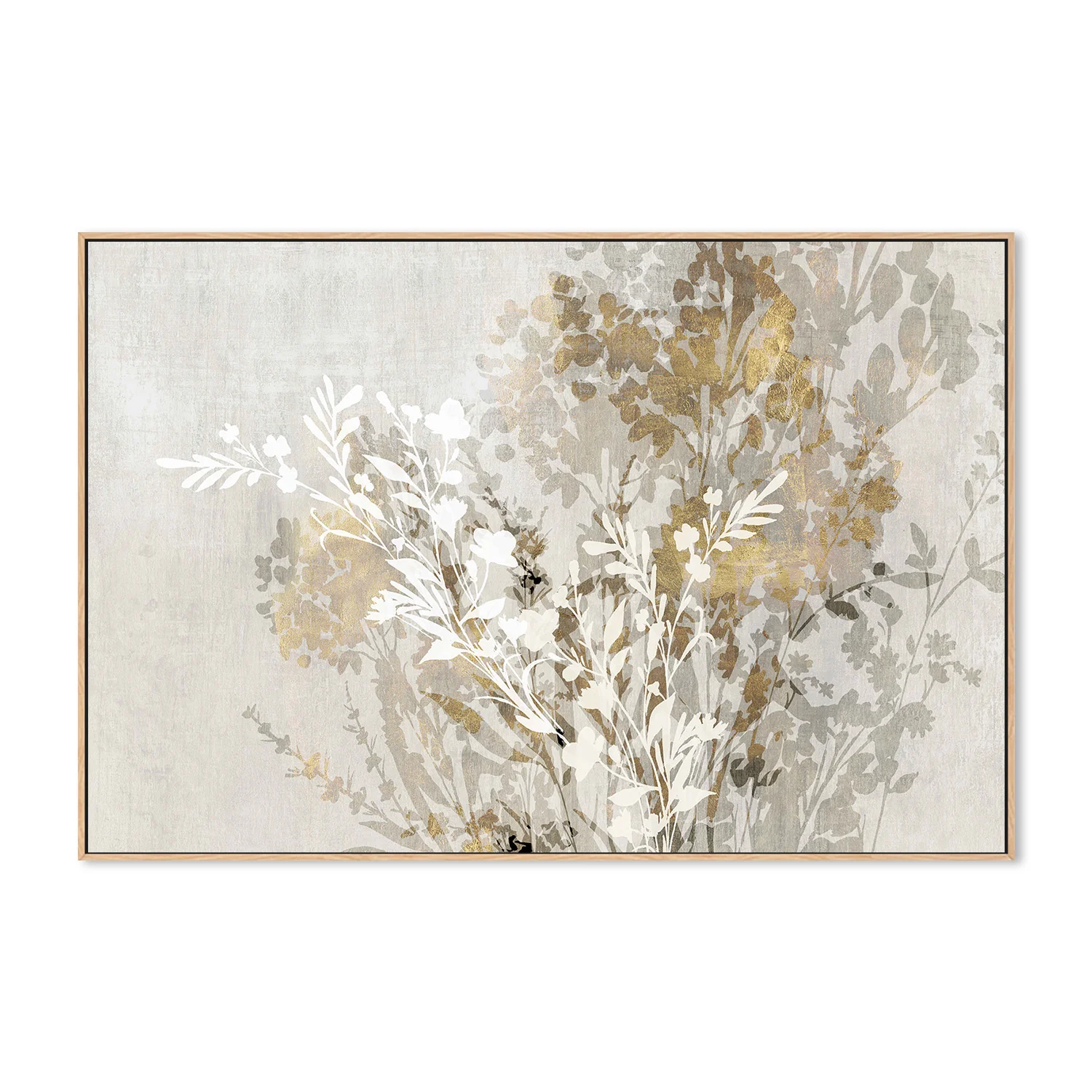 Golden Floral Silhouettes in Muted Tones - Image 4