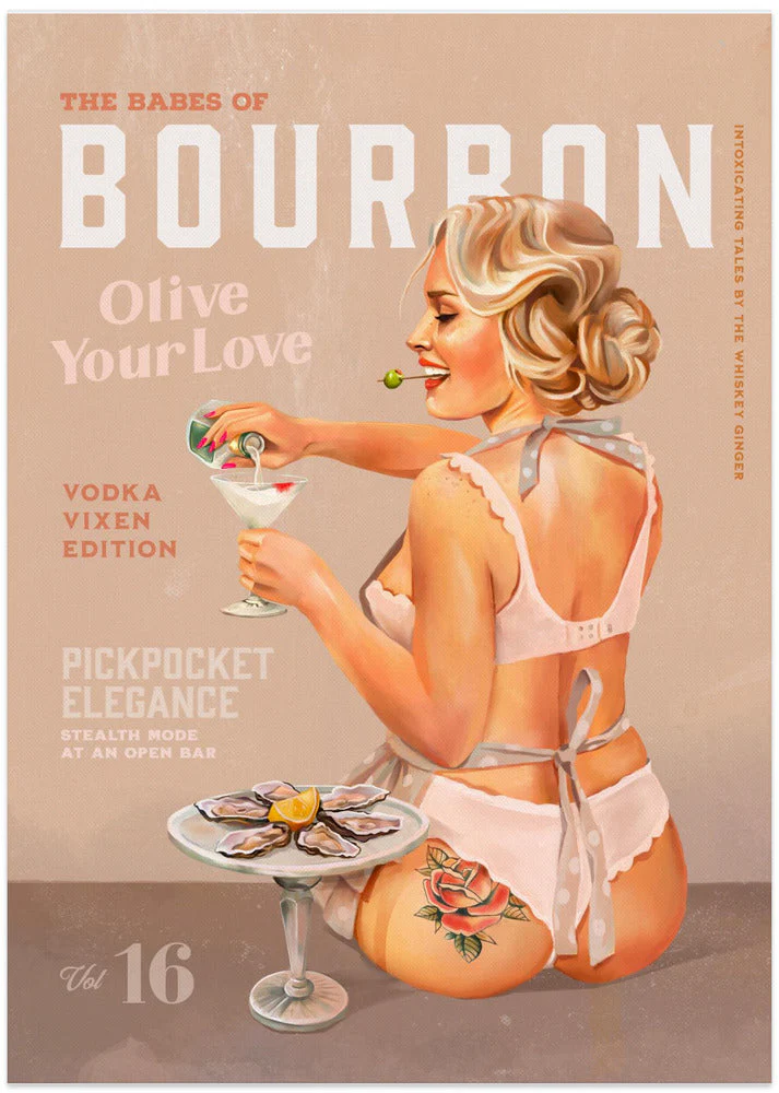 Babes of Bourbon Vol 16 Vintage Vodka Martini Pin Up Girl - Image 11