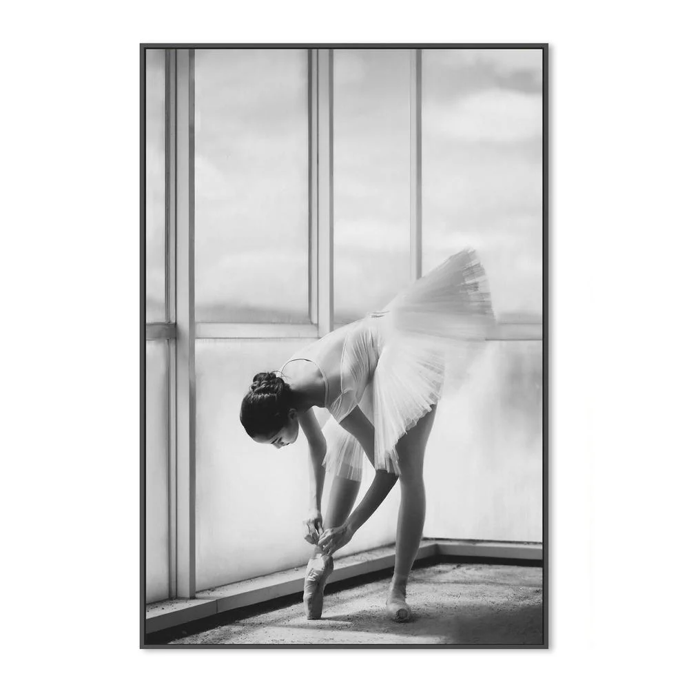 Ballerina Tying Pointe Shoes - Image 3