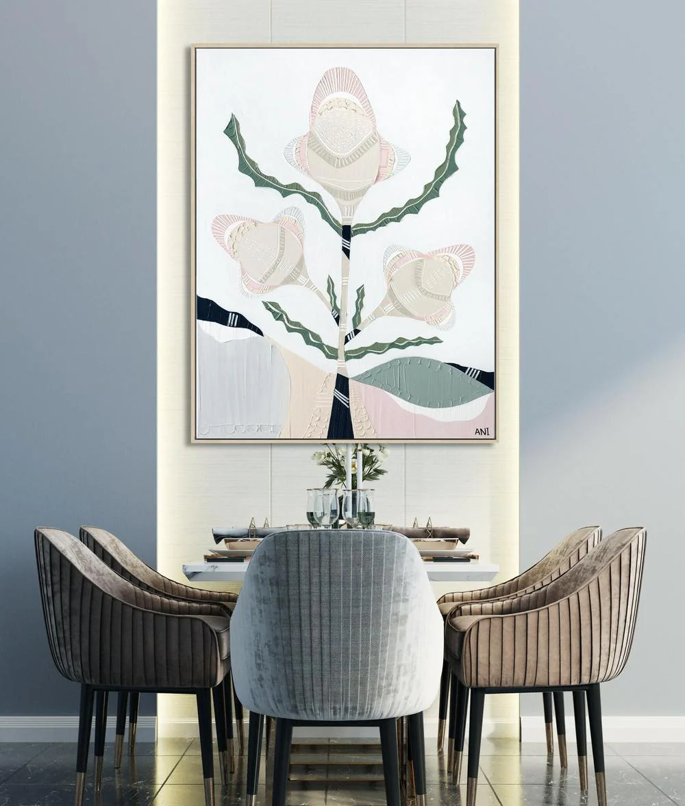 Banksia Elements 3, Original Hand-Painted Canvas By Ani Ipradjian - Image 2