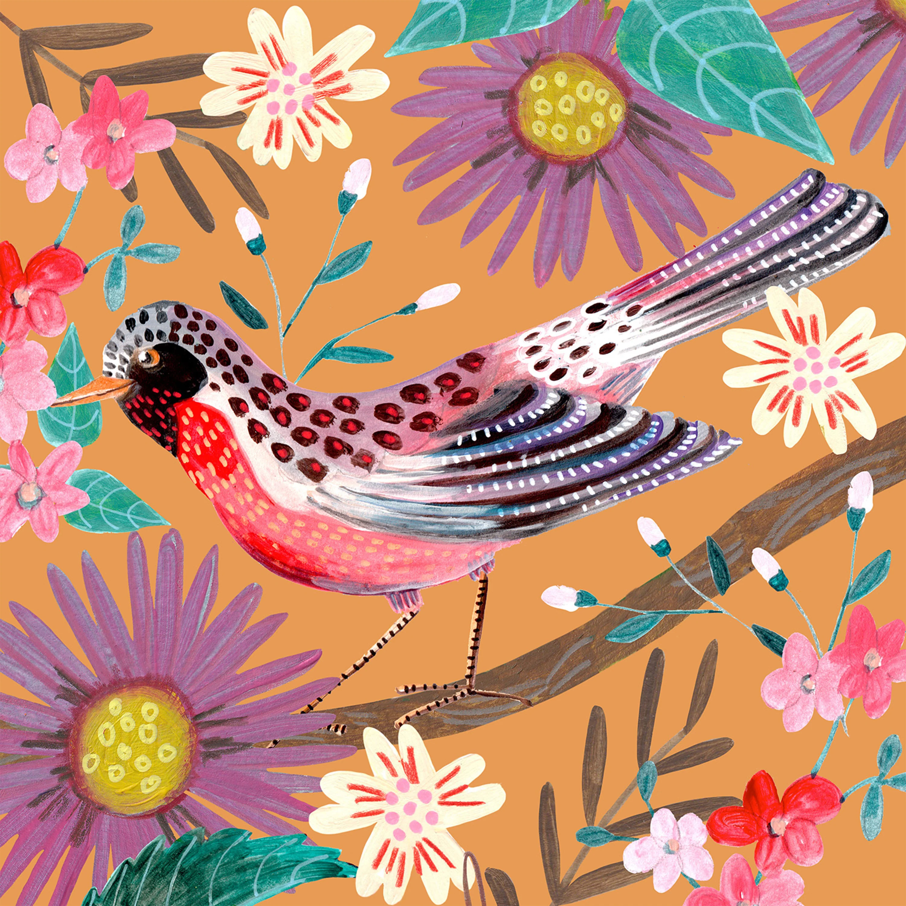 Bird and Flowers, Style B