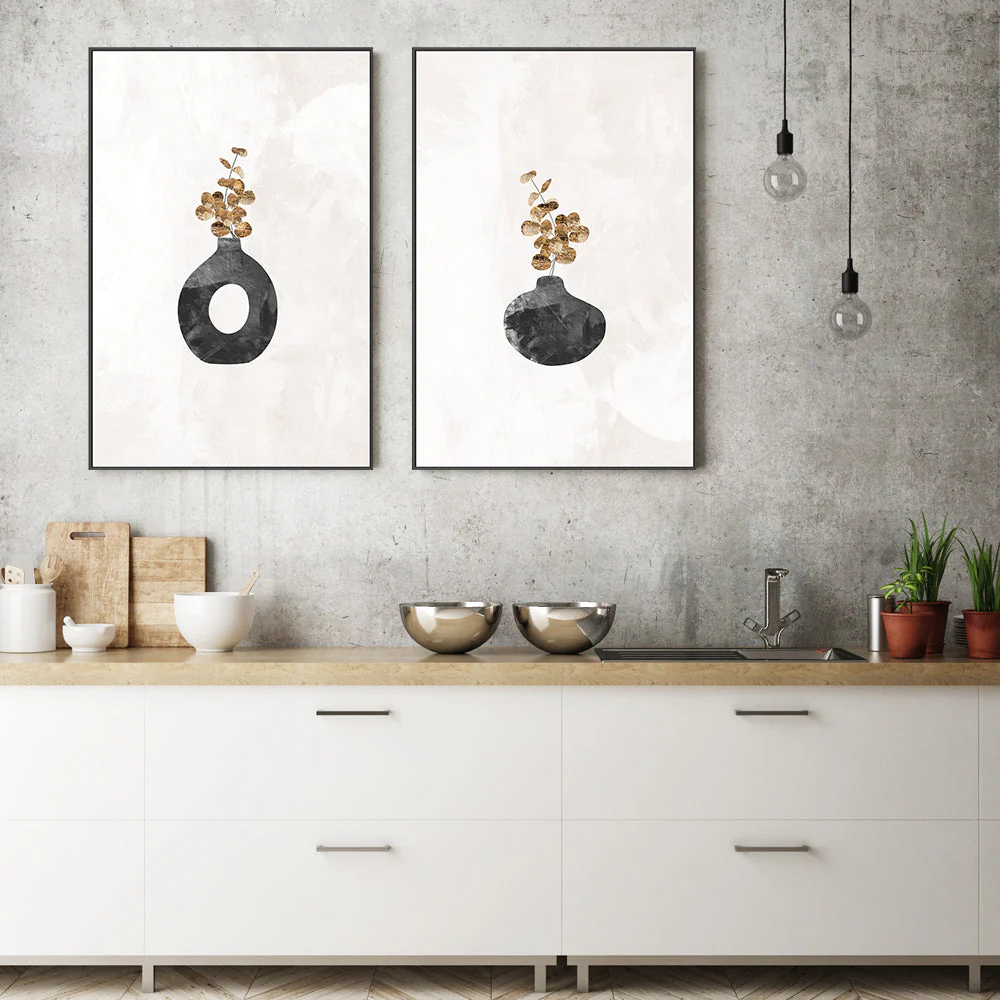 Black Potted Plants, Style A & B, Set Of 2 - Image 10