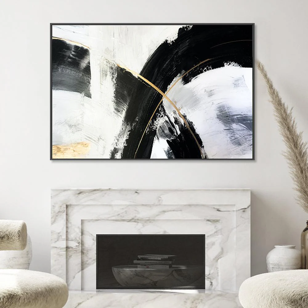 Black Rings , Hand-painted Canvas - Image 2