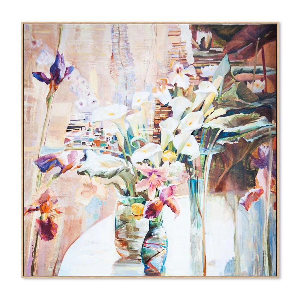 Blooms In Vases , Hand-painted Canvas - Image 4