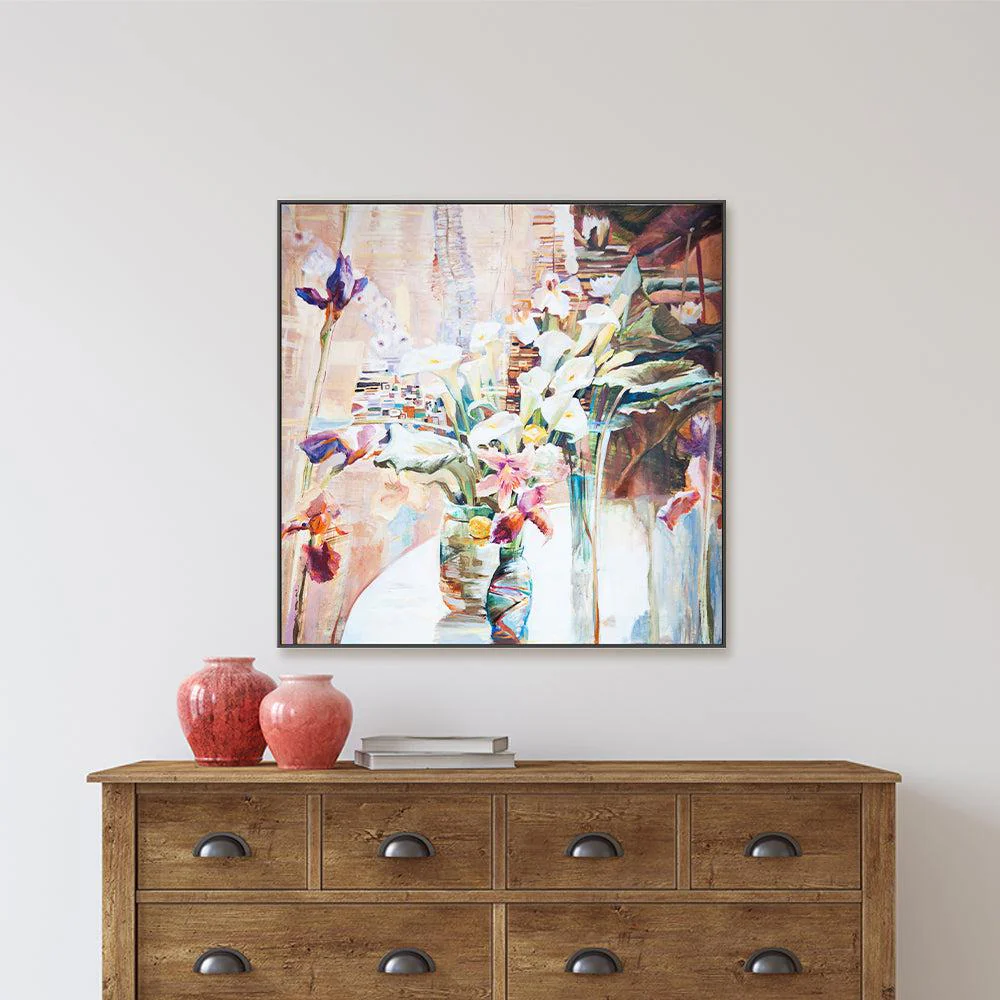 Blooms In Vases , Hand-painted Canvas - Image 7