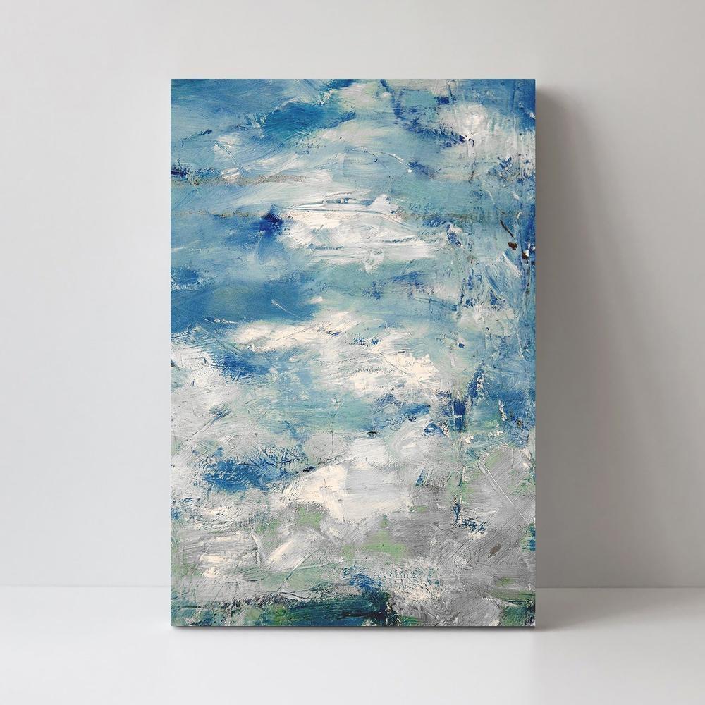 Blue And Green Skys, Abstract Art, Hand-Painted Canvas - Image 3
