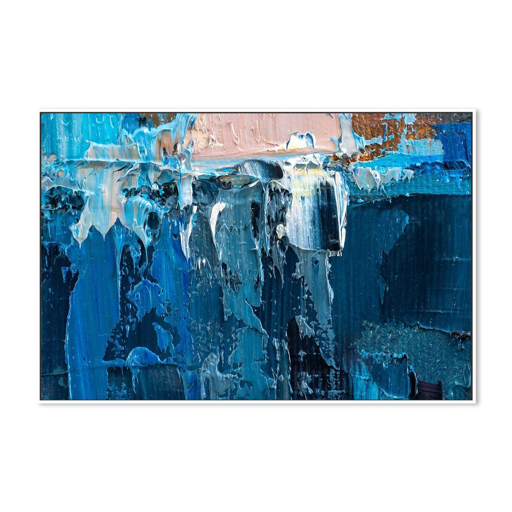 Blue and Pink Abstract , Hand-painted Canvas - Image 4