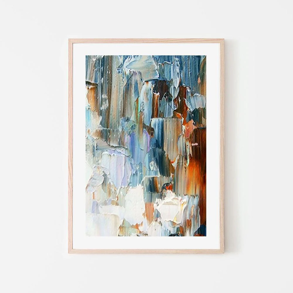 Blue and Tan Falls , Hand-painted Canvas - Image 6