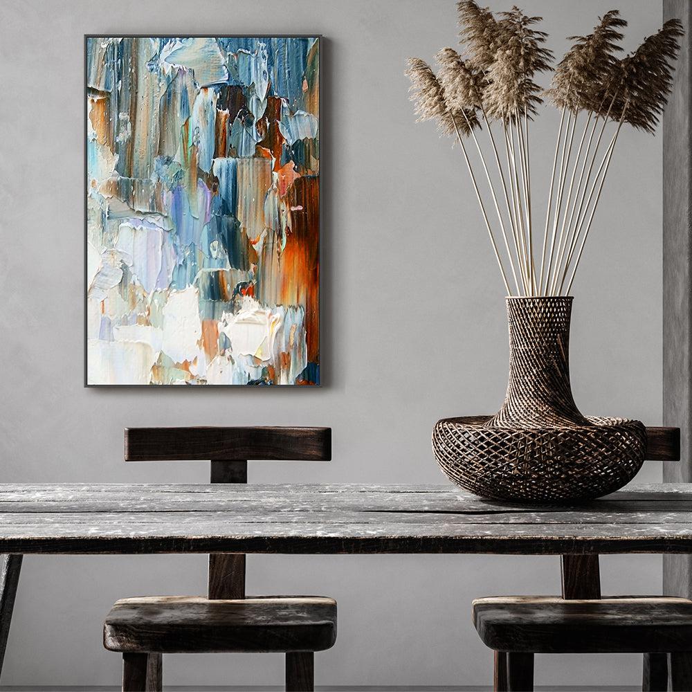 Blue and Tan Falls , Hand-painted Canvas - Image 7
