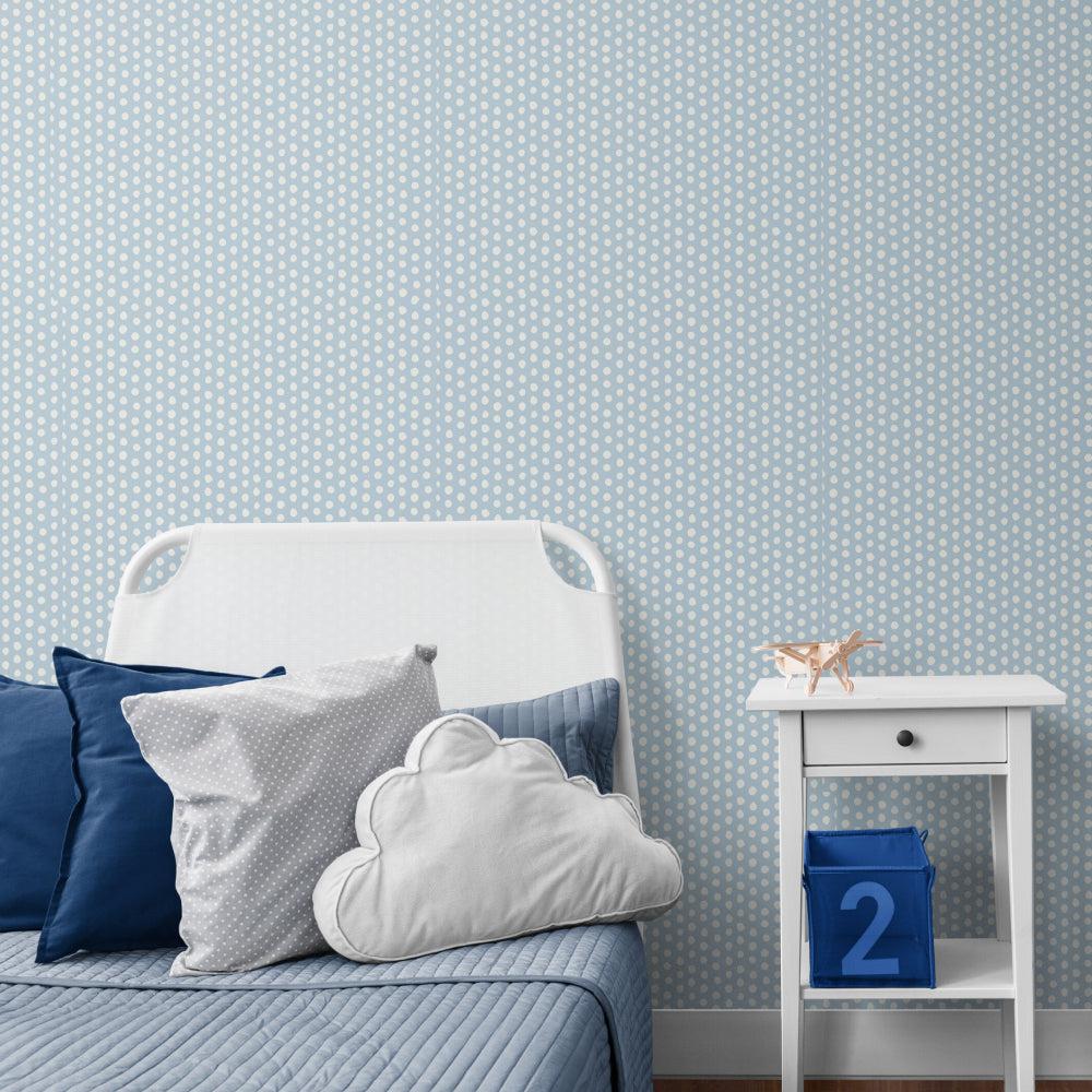 Blue And White Polka Dots  Wallpaper - Image 2
