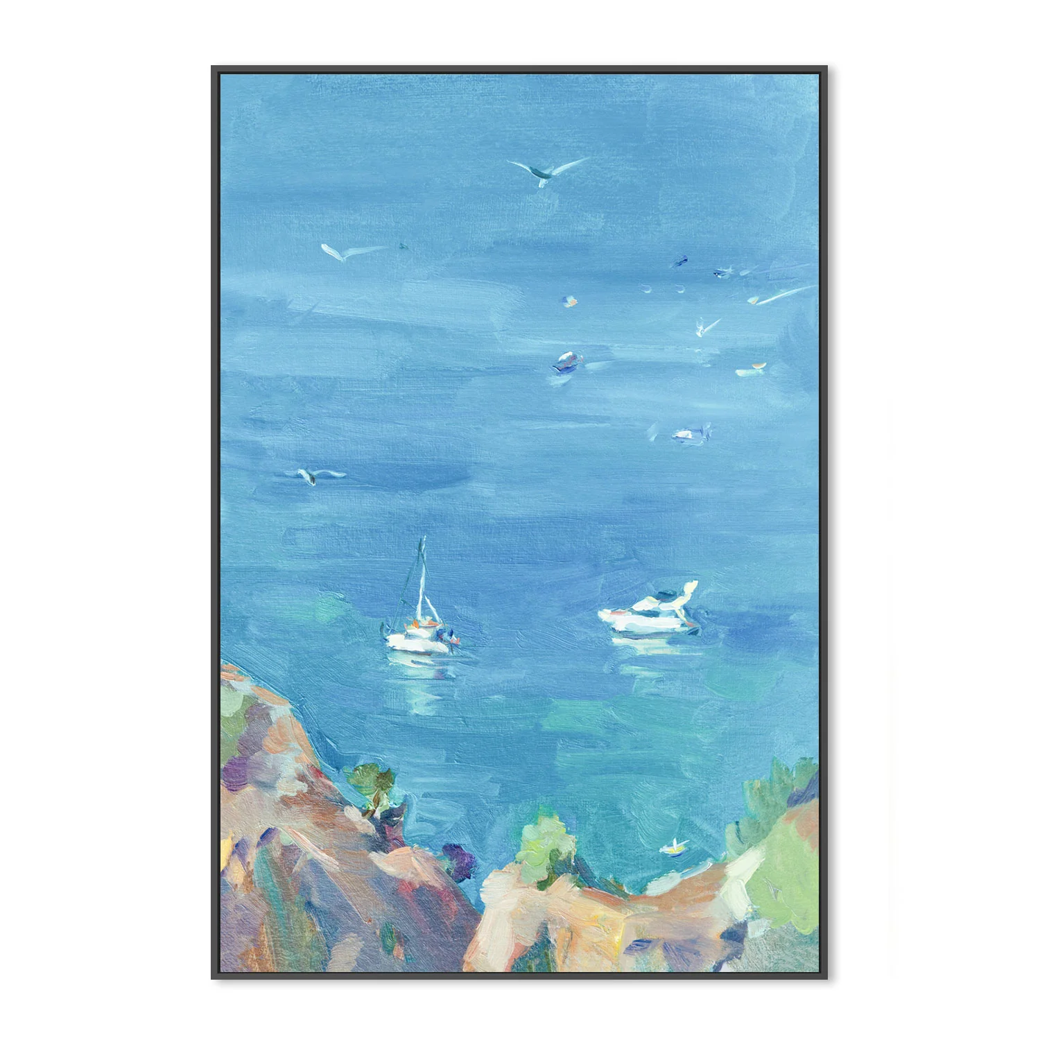 Blue As The Ocean , Hand-painted Canvas - Image 3